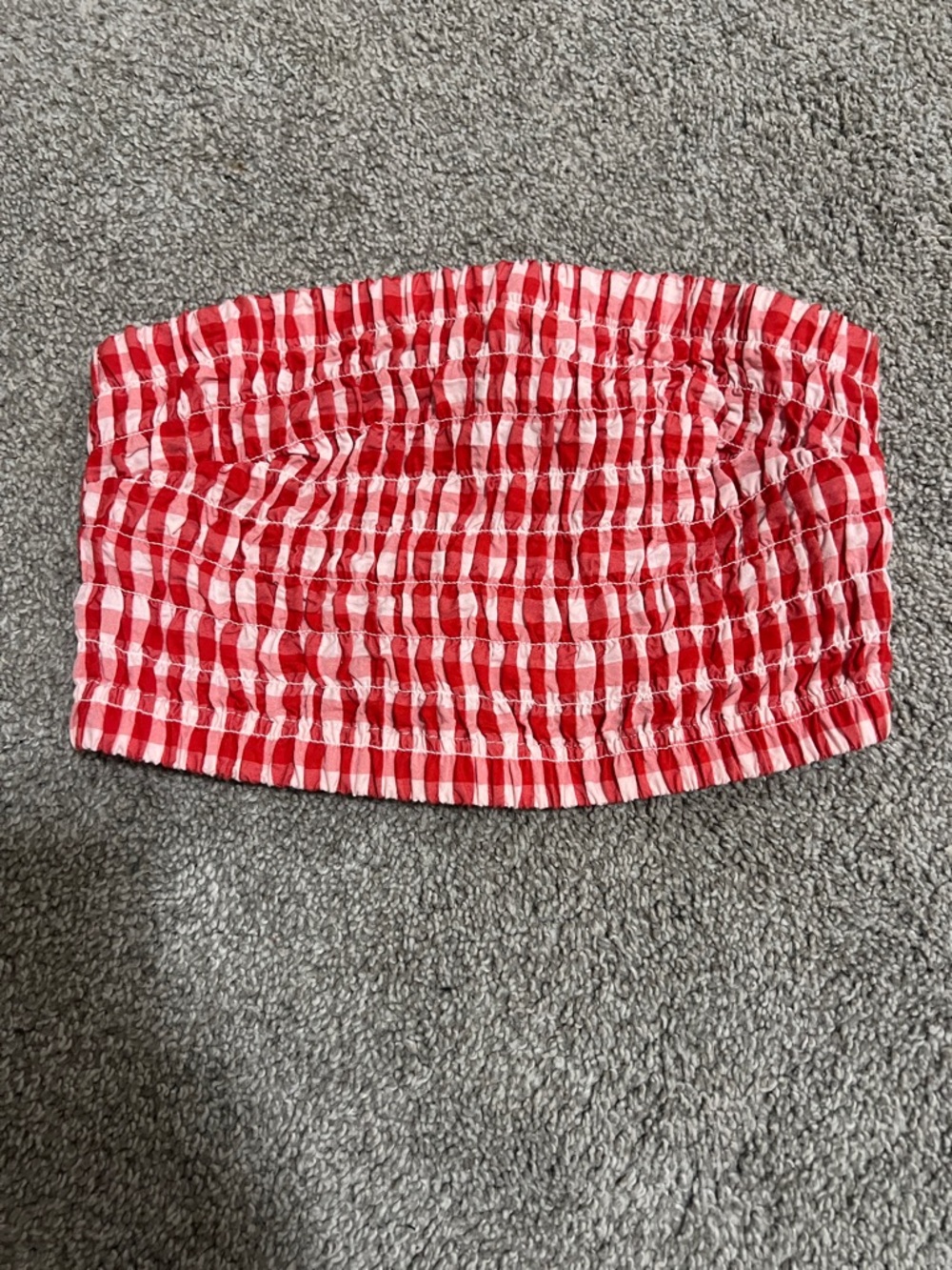 Universal Thread Red and White Gingham Smocked Tube Top